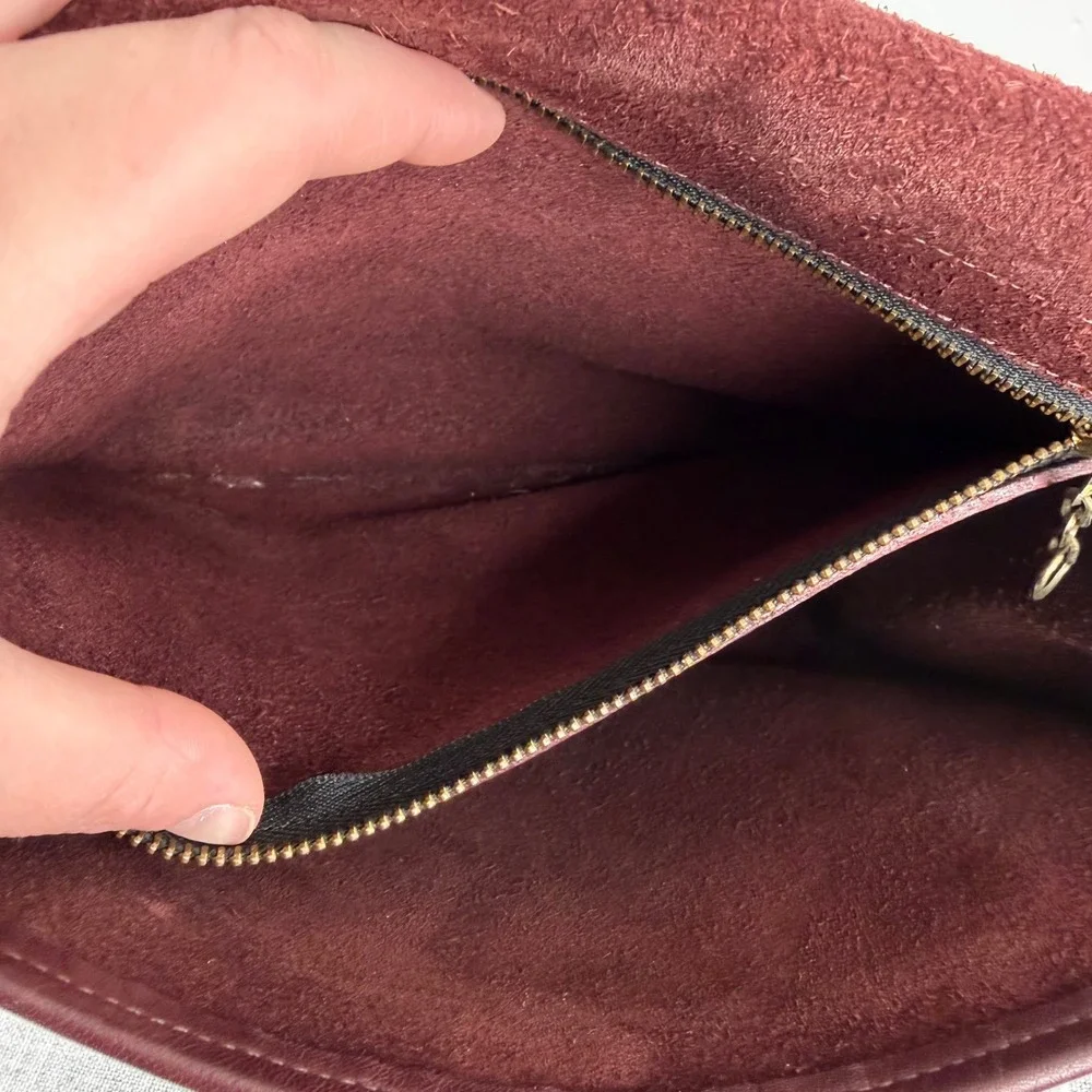 Vintage Frye Saddle Bag Maroon Red Leather Shoulder Purse Satchel